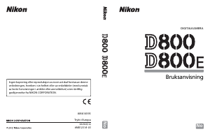 Bruksanvisning Nikon D800 Digitalkamera