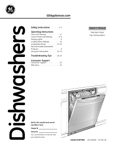Manual GE PDWT500R30BB Dishwasher