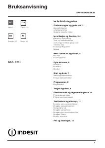 Bruksanvisning Indesit DSG 5731 Oppvaskmaskin