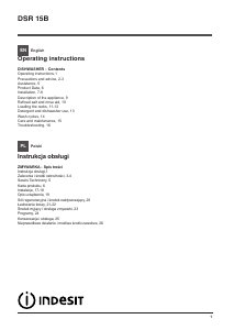 Manual Indesit DSR 15B S EU Dishwasher