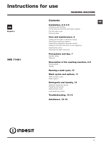 Handleiding Indesit IWE 71451 B ECO UK Wasmachine