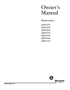 Manual Monogram ZBD6600G02SS Dishwasher
