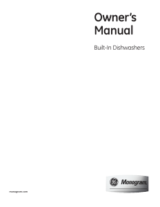 Manual Monogram ZBD8900P30II Dishwasher