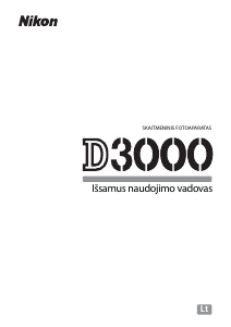Vadovas Nikon D3000 Skaitmeninis fotoaparatas