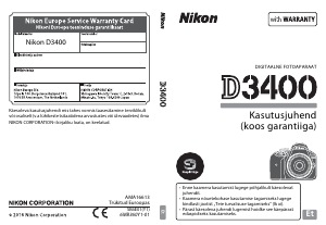 Kasutusjuhend Nikon D3400 Digitaalne kaamera