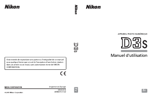 Mode d’emploi Nikon D3S Appareil photo numérique