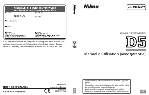 Mode d’emploi Nikon D5 Appareil photo numérique
