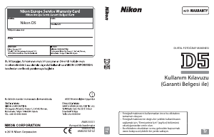 Kullanım kılavuzu Nikon D5 Dijital kamera