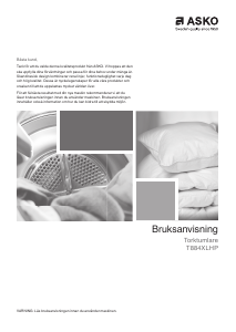 Bruksanvisning Asko T884XLHPW Torktumlare