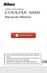 Mode d’emploi Nikon Coolpix A1000 Appareil photo numérique