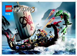 Manuale Lego set 7018 Vikings Barca vichinghi contre il serpente Midgard