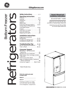 Manual GE GFE29HMEJES Fridge-Freezer