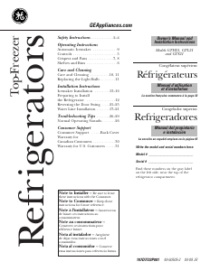 Mode d’emploi GE GTH21KBXABB Réfrigérateur combiné