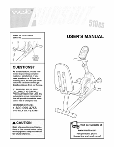 Weslo pursuit 510cs exercise bike sale