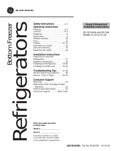 Manual de uso GE ABE21DGKARWS Frigorífico combinado