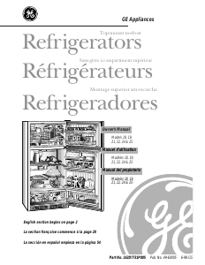Manual de uso GE TBX19ZABKRWW Frigorífico combinado
