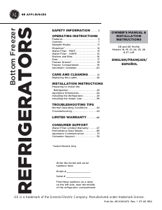 Manual de uso GE GDE21EGKARWW Frigorífico combinado
