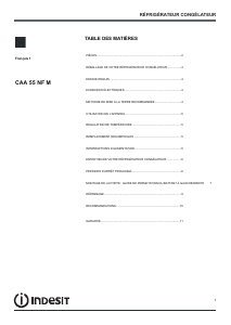 Manual Indesit CAA 55 NF M Frigorífico combinado