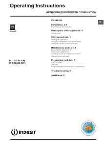 Handleiding Indesit IN C 325 AA UK Koel-vries combinatie