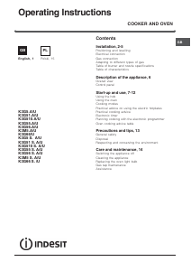 Instrukcja Indesit K3G510.A(W)/U Kuchnia