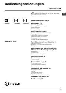 Manuale Indesit XWDA 751480X WSSS CH Lavasciuga