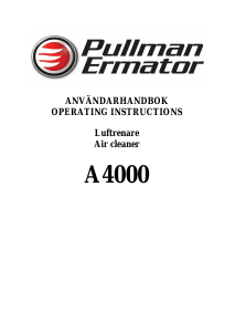 Bruksanvisning Pullman Ermator A4000 Luftrenare