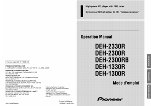 Manuale Pioneer DEH-2300R Autoradio