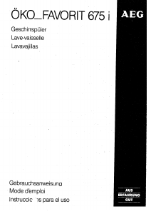 Mode d’emploi AEG FAV675I-N Lave-vaisselle
