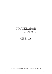 Manual de uso Corberó CHE 100 Congelador