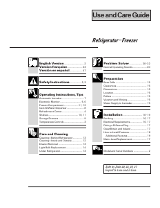 Manual GE TFG22JRBAWW Fridge-Freezer