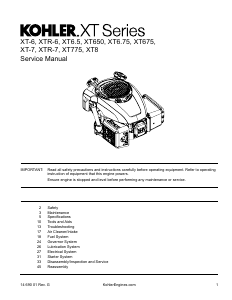 Bruksanvisning Kohler XTR-6 Motor