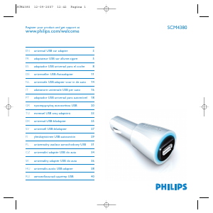 Руководство Philips SCM4380 Автомобильное зарядное устройство