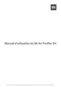 Mode d’emploi Xiaomi AC-M6-SC Mi Air 3H Purificateur d'air