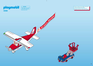 Handleiding Playmobil set 4098 Airport Propellervliegtuig met servicevoertuig
