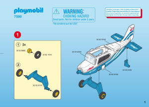 Handleiding Playmobil set 7590 Airport Schroefvliegtuig