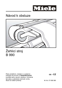 Manuál Miele B 990 Prádelní mandl