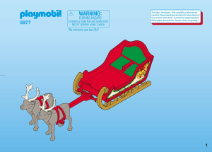 Mode d’emploi Playmobil set 5977 Christmas Traîneau de renne du Père Noël