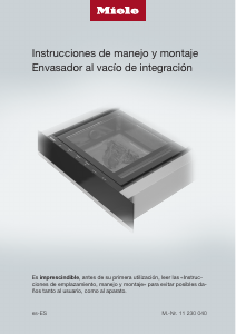 Manual de uso Miele EVS 7010 Sellador de vacío