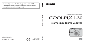 Vadovas Nikon Coolpix L30 Skaitmeninis fotoaparatas