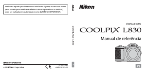 Manual Nikon Coolpix L830 Câmara digital