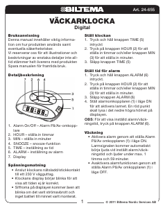 Käyttöohje Biltema 24-655 Herätyskello