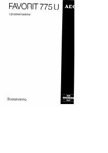 Brugsanvisning AEG FAV775U-W Opvaskemaskine