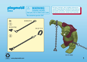 Instrukcja Playmobil set 6004 Knights Olbrzymi troll z karłowatymi wojownikami
