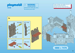 Manuale Playmobil set 7479 Knights Supplemento muro per castello