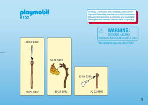 Manual de uso Playmobil set 5102 Prehistoric Tigres dientes de sable con cazadores