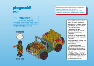 Handleiding Playmobil set 5904 Safari Rangervoertuig met neushoorn