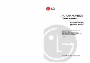 Handleiding LG MT-40PA15B Plasma monitor