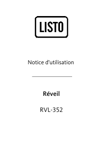 Mode d’emploi Listo RVL-352 Réveil
