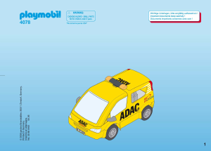 Handleiding Playmobil set 4078 Traffic ADAC servicewagen