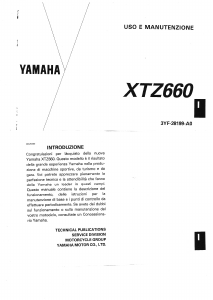 Manuale Yamaha XTZ660 (1990) Motocicletta